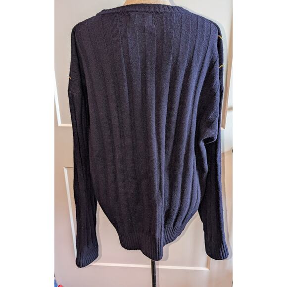 Womens Pendleton 100% Virgin Lambswool Argyle Crewneck Sweater Blue Green XL - Picture 3 of 5